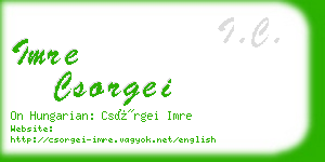 imre csorgei business card